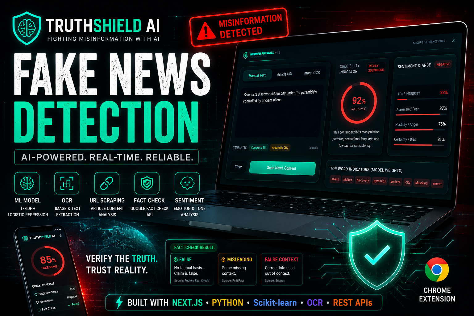 TruthShield AI — Fake News Detector